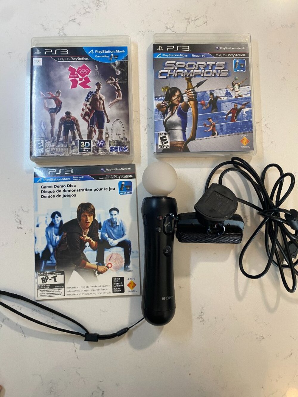 Sony PS3 PlayStation Move Bundle Controller Eye Camera 2 Games Demo Disc